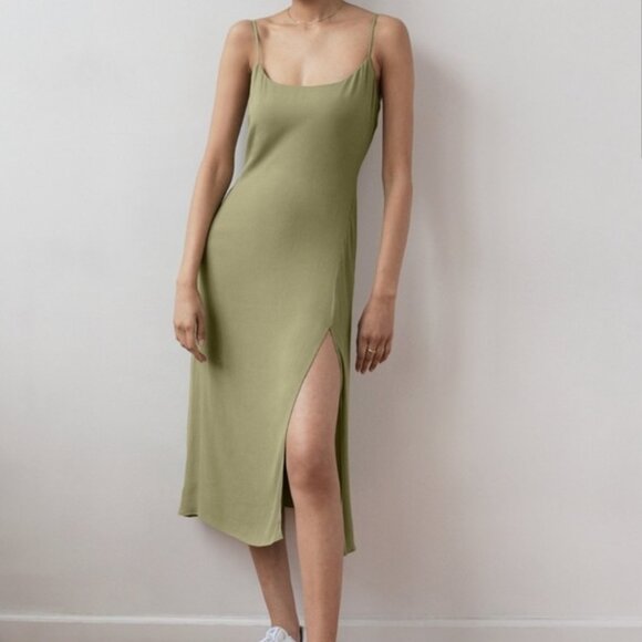 Aritzia Dresses & Skirts - Aritzia Womens Size 4 Wilfred Affogato Dress Midi Slip Dress